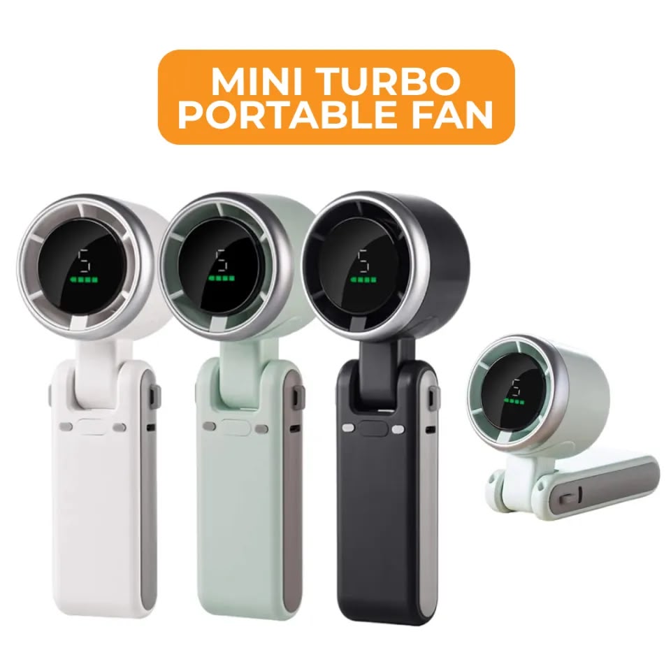 F640 3-in-1 Foldable Portable Turbo Fan 5-Speed High-Power Cooling Fan with Box