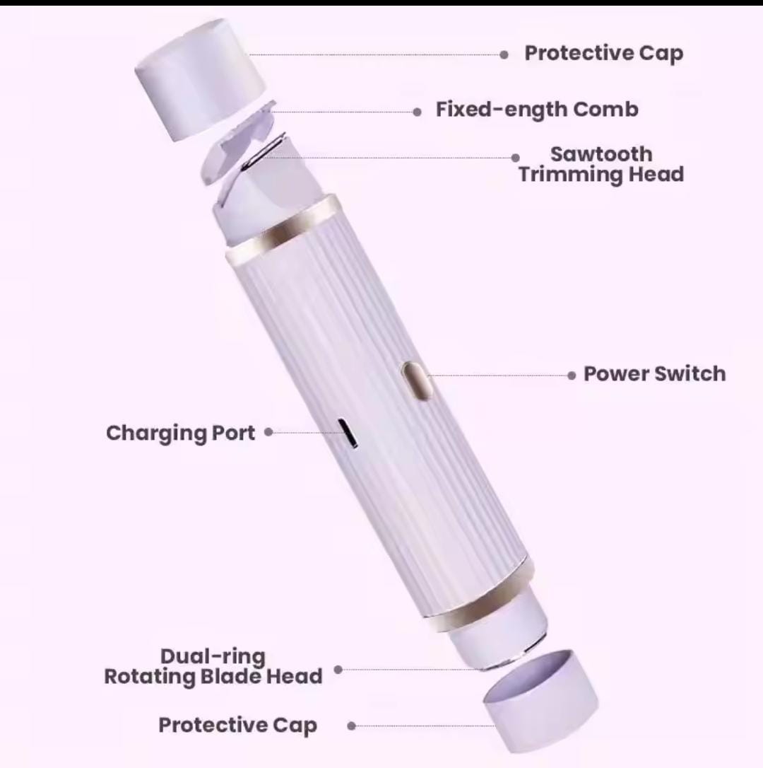 2-in-1 Lady Electric Shaver for Women – Dual Head Wet & Dry Hair Remover, USB Rechargeable, Gentle & Skin-Friendly for Legs, Arms & Bikini Area**