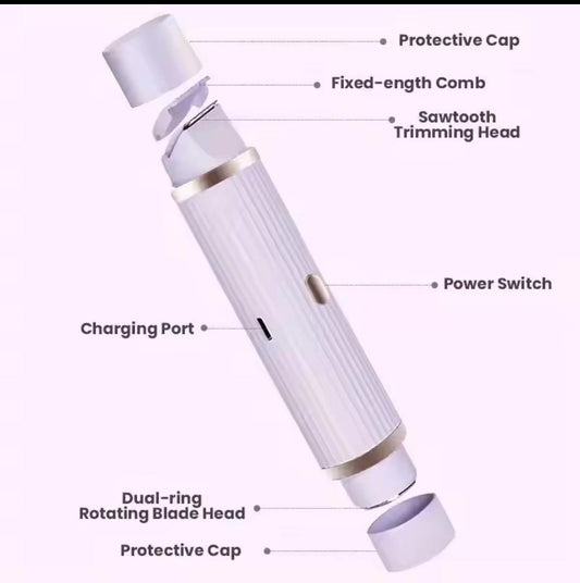 2-in-1 Lady Electric Shaver for Women – Dual Head Wet & Dry Hair Remover, USB Rechargeable, Gentle & Skin-Friendly for Legs, Arms & Bikini Area**