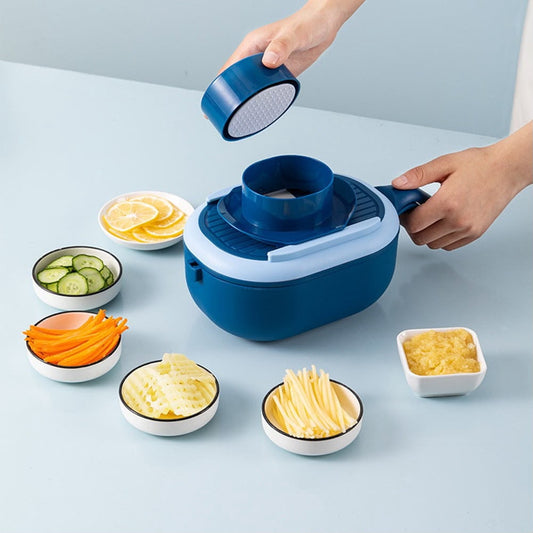 New 10-in-1 Mandoline Slicer & Chopper with Drainage Basket – Multi-Functional Vegetable Cutter (Random Colour