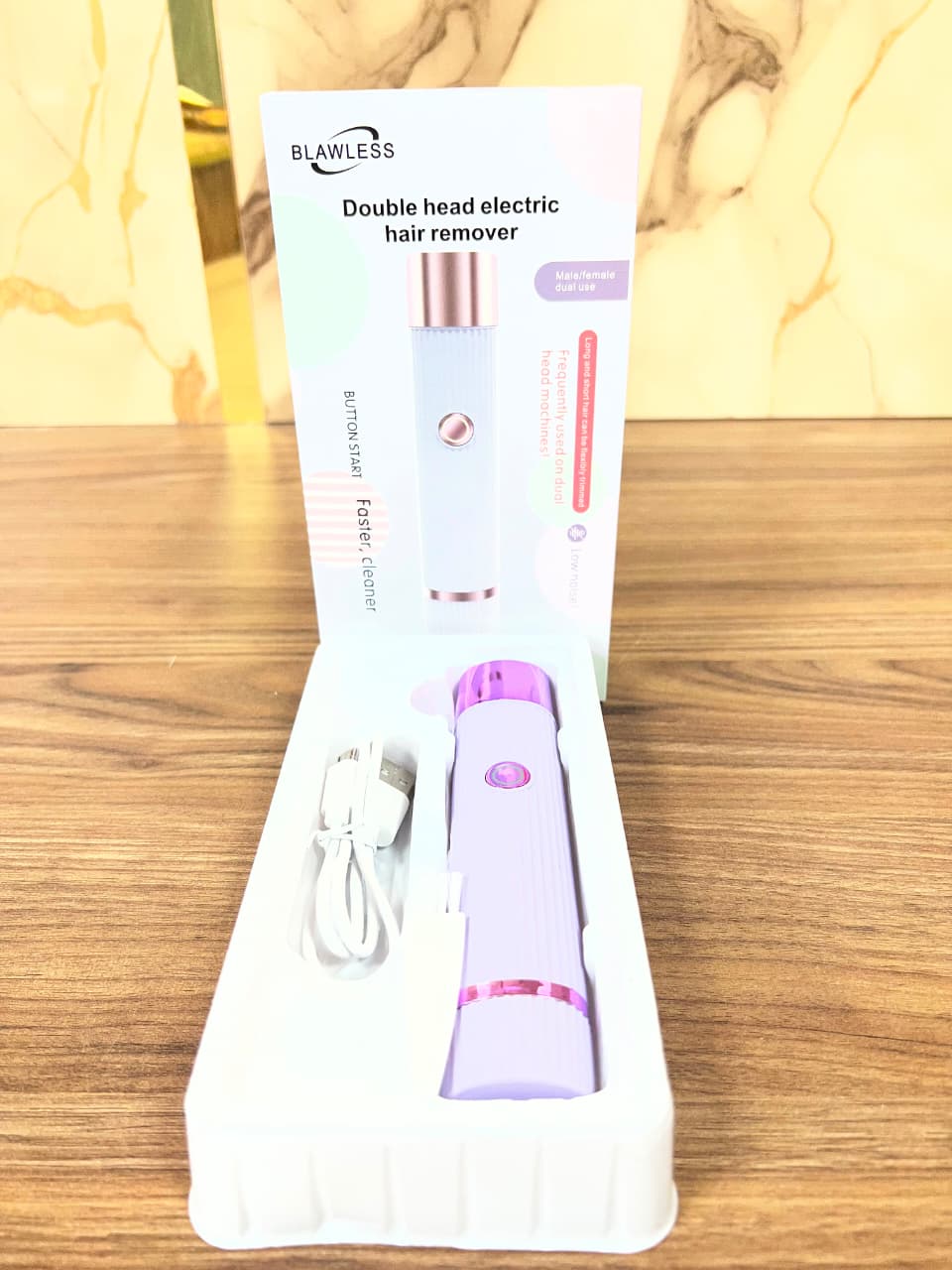 2-in-1 Lady Electric Shaver for Women – Dual Head Wet & Dry Hair Remover, USB Rechargeable, Gentle & Skin-Friendly for Legs, Arms & Bikini Area**