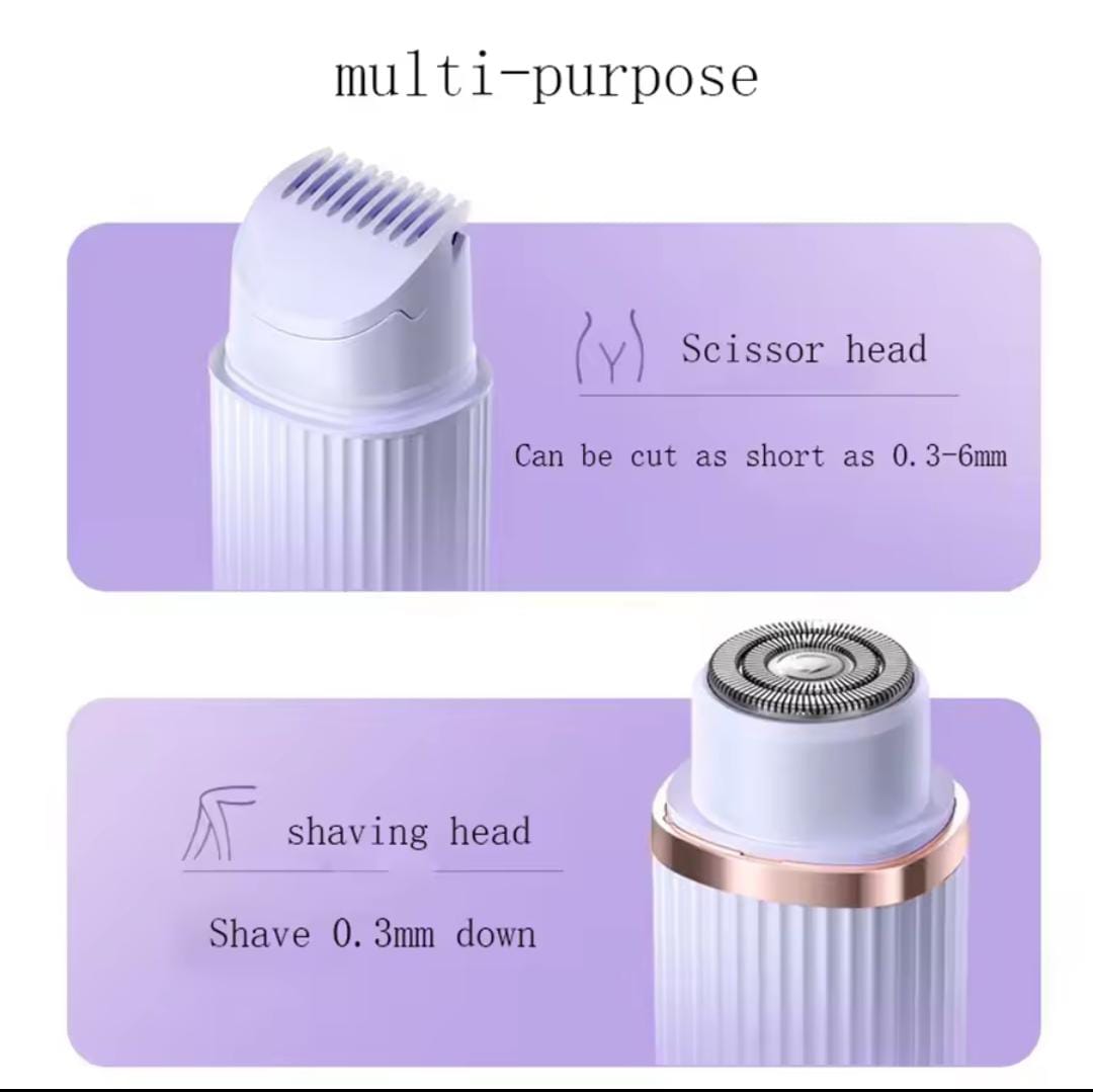 2-in-1 Lady Electric Shaver for Women – Dual Head Wet & Dry Hair Remover, USB Rechargeable, Gentle & Skin-Friendly for Legs, Arms & Bikini Area**