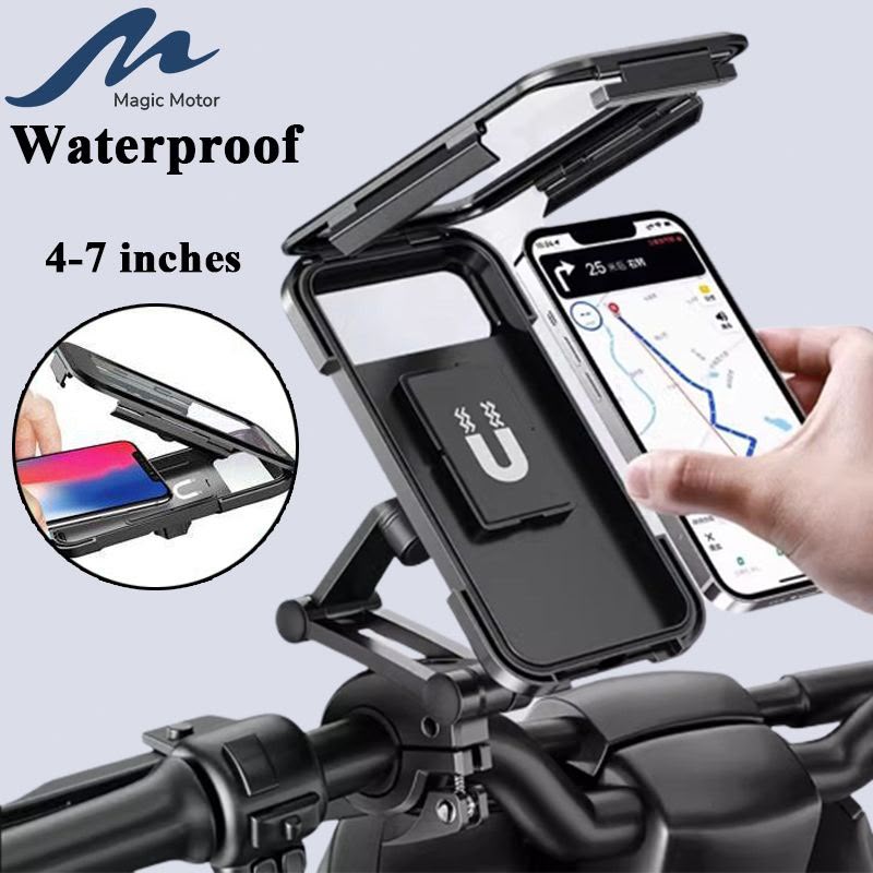 Waterproof Magnetic Bike & Cycle Mobile Holder – Large Size 360° Rotating Mount with Box Packing**