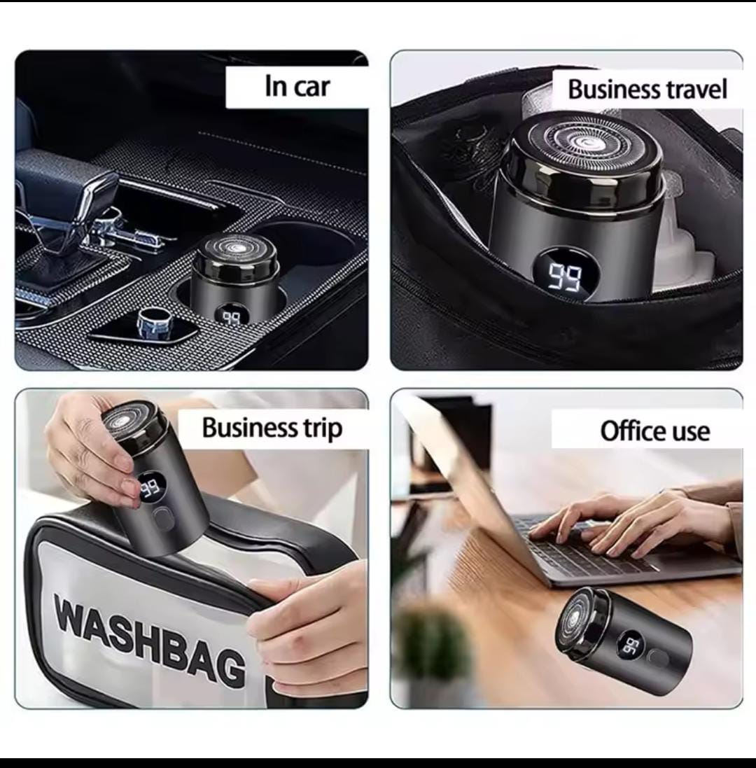 🪒 Mini Rechargeable Electric Shaver | Water-Resistant with Battery Display & Long-Lasting Power