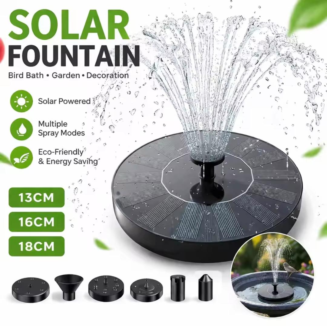 Solar Fountain Pump for Bird Baths, Ponds & Gardens