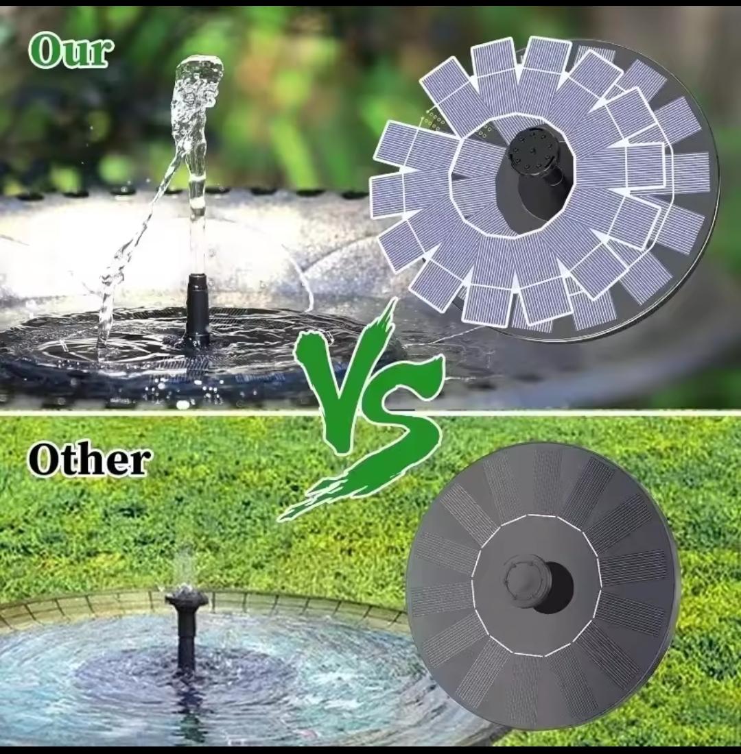 Solar Fountain Pump for Bird Baths, Ponds & Gardens