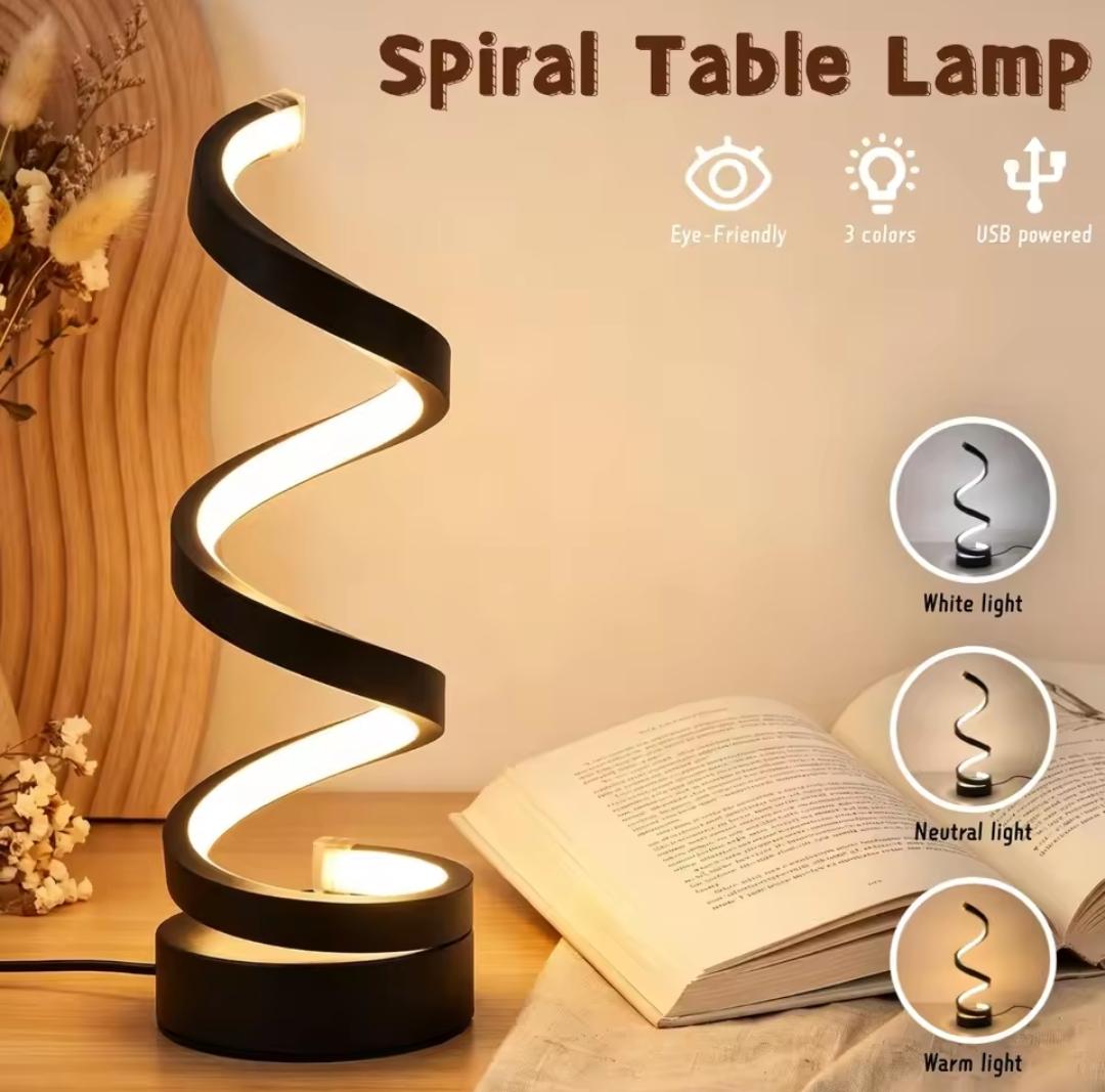Minimalist Ring Frame LED Table Lamp – 3-Color USB Bedside Nightlight